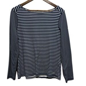 Craghoppers TShirt Womens L 10 Blue Striped Insect Shield Long Sleeve Outdoor